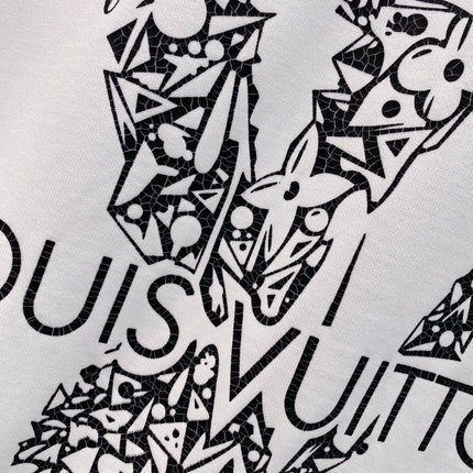 LV WHITE COTTON T-SHIRT BLACK LOGO 238822