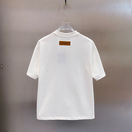 LV WHITE COTTON T-SHIRT BLACK LOGO 238822
