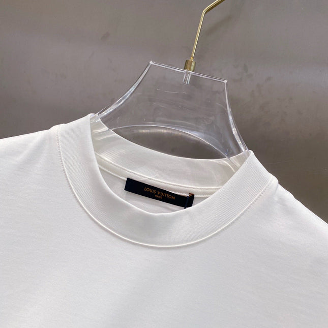 LV WHITE COTTON T-SHIRT BLACK LOGO 238822