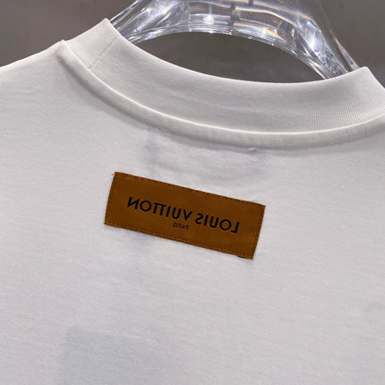 LV WHITE COTTON T-SHIRT BLACK LOGO 238822