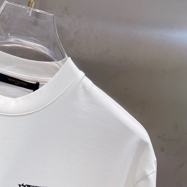 LV WHITE COTTON T-SHIRT BLACK LOGO 238822