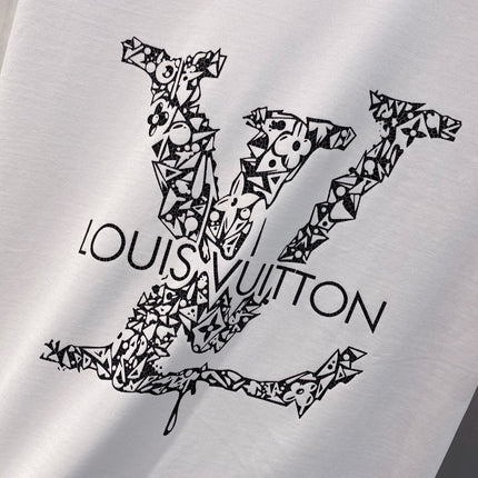 LV WHITE COTTON T-SHIRT BLACK LOGO 238822
