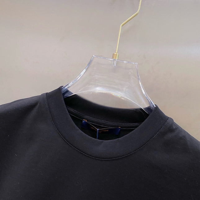 LV EMBROIDERED LOGO T-SHIRT IN BLACK COTTON 238830