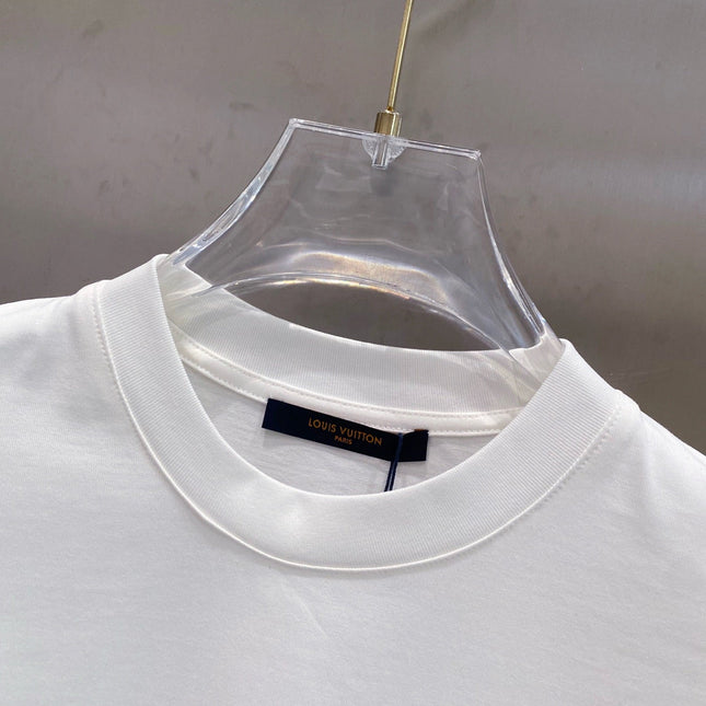 LV EMBROIDERED LOGO T-SHIRT IN WHITE COTTON 238831