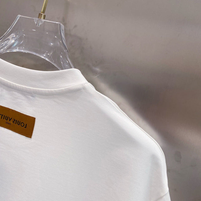 LV EMBROIDERED LOGO T-SHIRT IN WHITE COTTON 238831