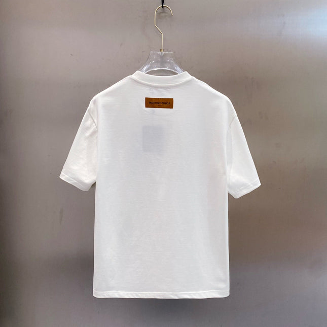 LV EMBROIDERED LOGO T-SHIRT IN WHITE COTTON 238831