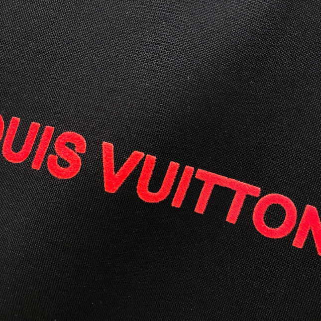 LV T-SHIRT IN BLACK COTTON RED LOGO 238833