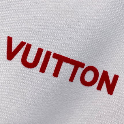 LV T-SHIRT IN WHITE COTTON RED LOGO 238834
