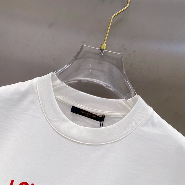 LV T-SHIRT IN WHITE COTTON RED LOGO 238834