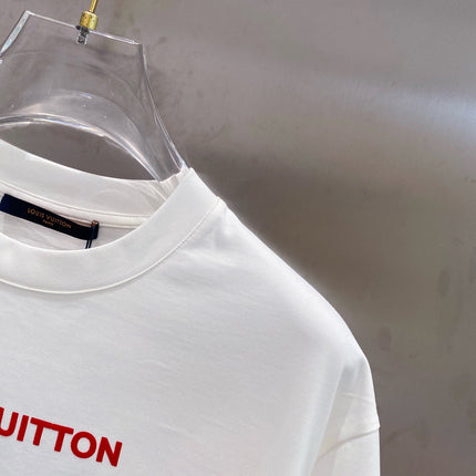 LV T-SHIRT IN WHITE COTTON RED LOGO 238834