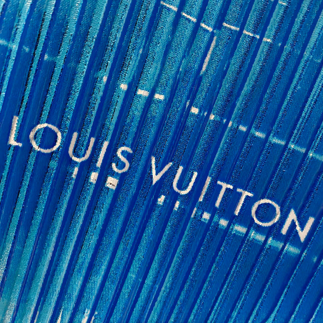 LV T-SHIRT IN BLACK COTTON BLUE LOGO PRINT 238836