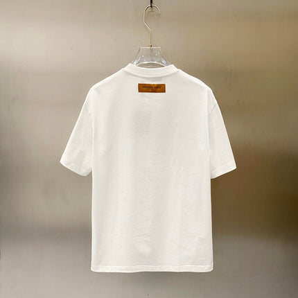 LV T-SHIRT IN WHITE COTTON BLUE LOGO PRINT 238837