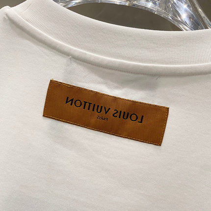 LV T-SHIRT IN WHITE COTTON BLUE LOGO PRINT 238837