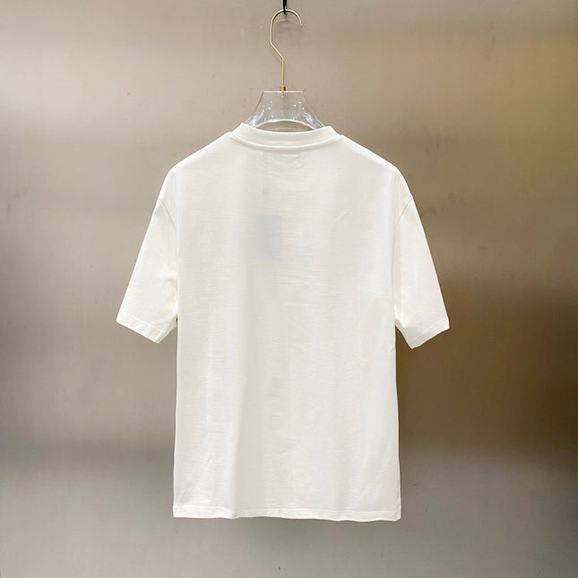 LV WHITE COTTON T-SHIRT GREEN LOGO PRINT 238843