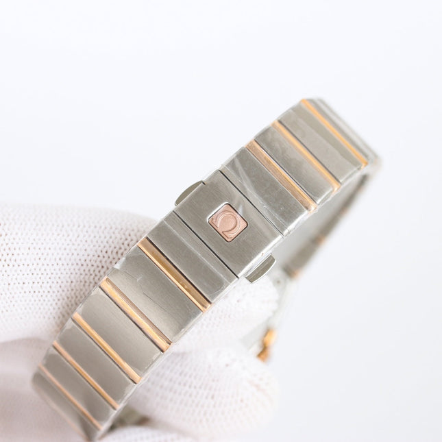 WATCH OMEGA CONSTELLATION QUARTZ 24 MM GOLD AND SILVER CASE WITH CRYSTALS