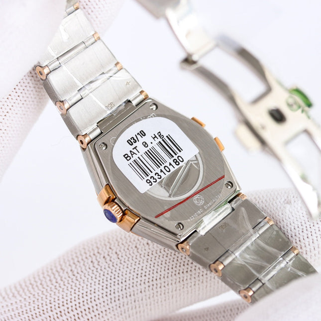 WATCH OMEGA CONSTELLATION QUARTZ 24 MM GOLD AND SILVER CASE WITH CRYSTALS