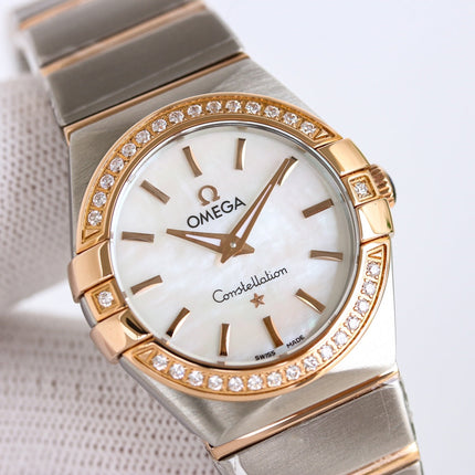 WATCH OMEGA CONSTELLATION QUARTZ 24 MM GOLD AND SILVER CASE WITH CRYSTALS