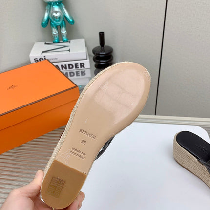 ITHEA 85 MM ESPADRILLE IN BLACK CALFSKIN