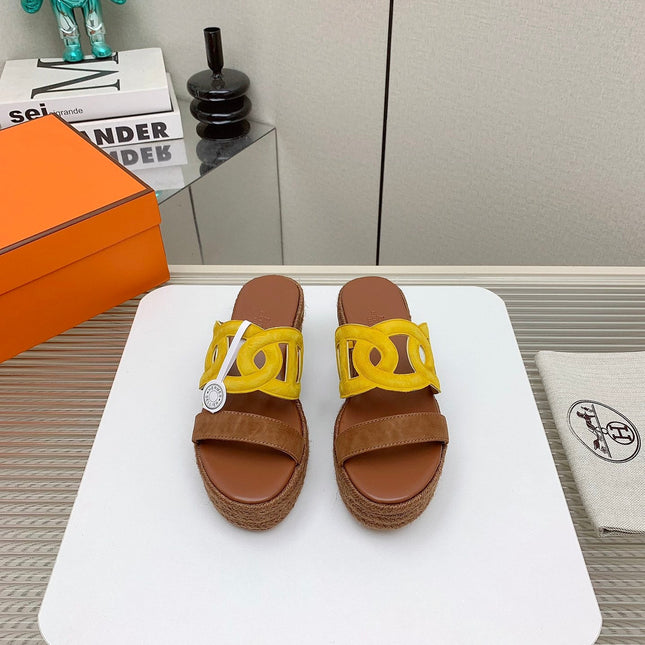 ITHEA 85 MM ESPADRILLE IN BRONZE BROWN AND AMBER YELLOW SUEDE