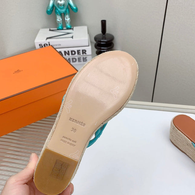 ITHEA 85 MM ESPADRILLE IN BRONZE BROWN AND CERULEAN BLUE SUEDE