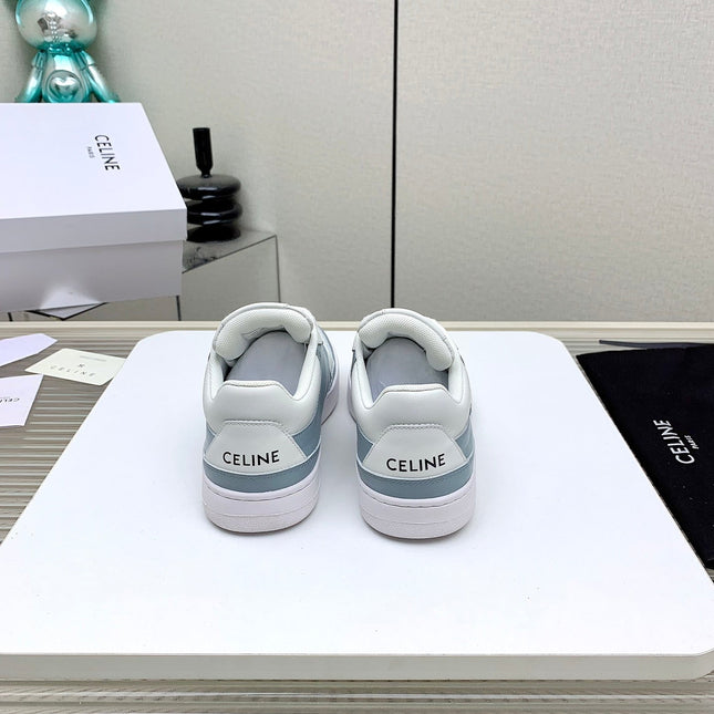 SNEAKER WITH TRIOMPHE IN AIR FORCE MIX WHITE CALFSKIN
