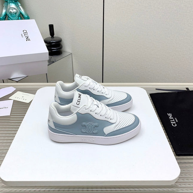 SNEAKER WITH TRIOMPHE IN AIR FORCE MIX WHITE CALFSKIN