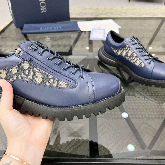 CD COMBAT DERBY SHOE NAVY CALFSKIN