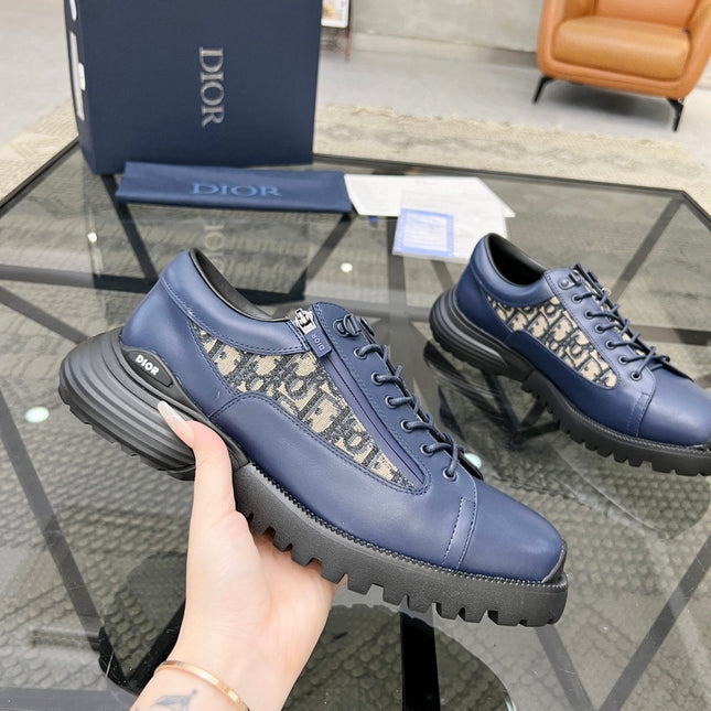 CD COMBAT DERBY SHOE NAVY CALFSKIN
