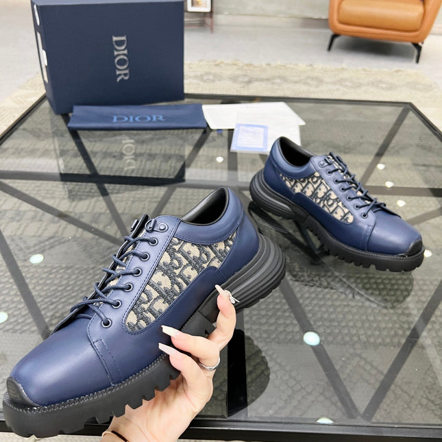 CD COMBAT DERBY SHOE NAVY CALFSKIN