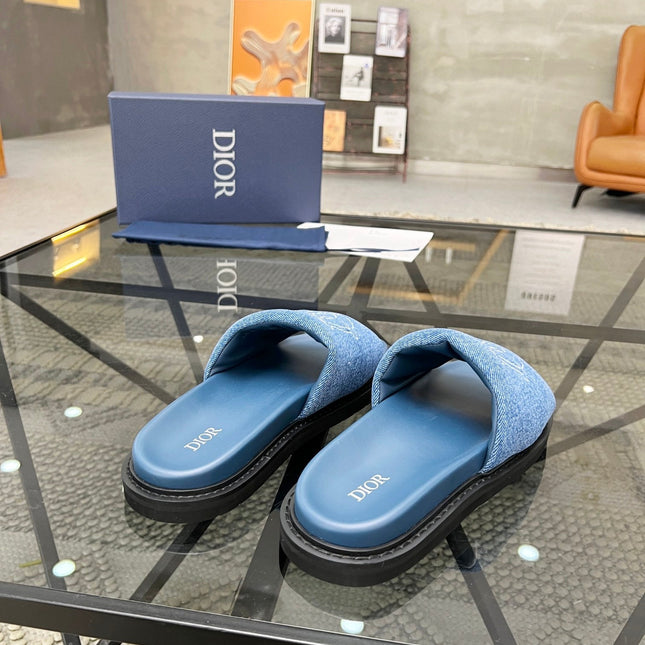 CD AQUA SLIDE SANDAL BLUE DENIM