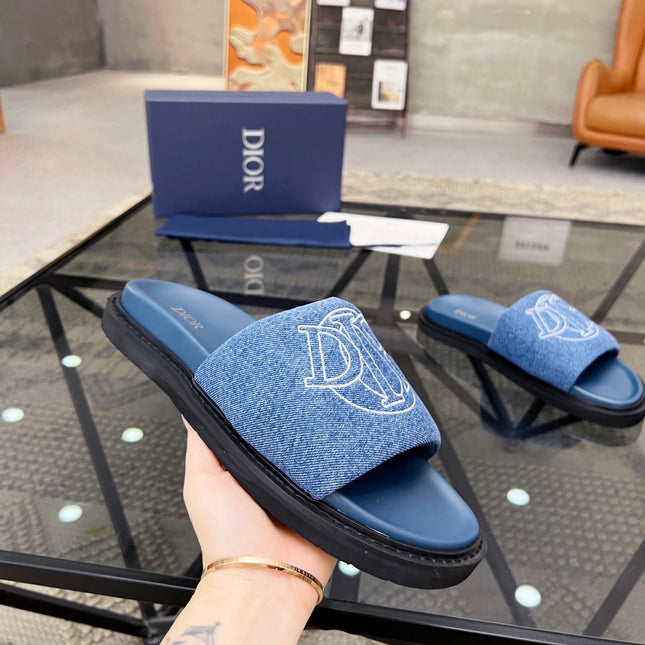CD AQUA SLIDE SANDAL BLUE DENIM