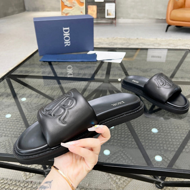 CD AQUA SLIDE SANDAL BLACK CALFSKIN
