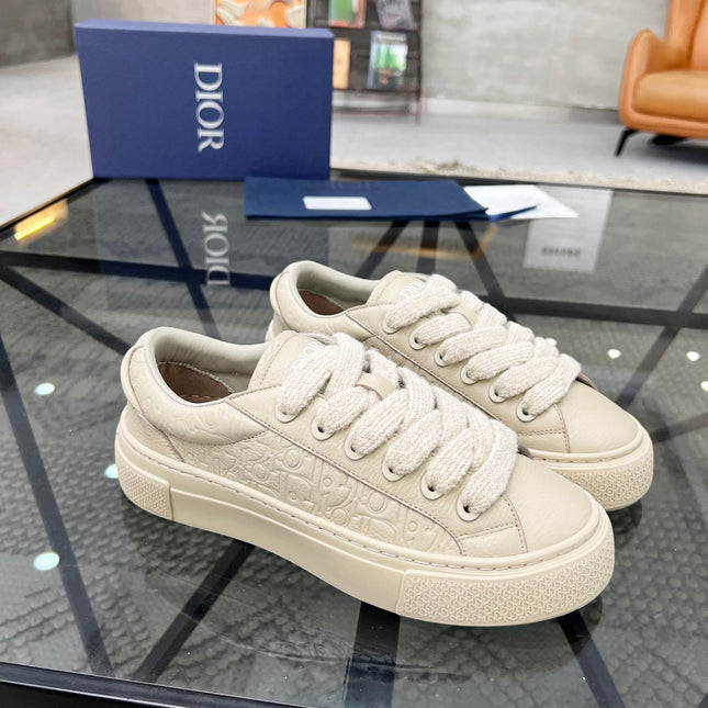 CD B33 SNEAKER BEIGE EMBOSSED CALFSKIN