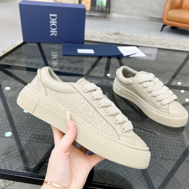 CD B33 SNEAKER BEIGE EMBOSSED CALFSKIN
