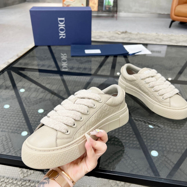 CD B33 SNEAKER BEIGE EMBOSSED CALFSKIN