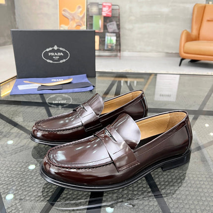 PRA LOAFER IN GLOSSY CHOCOLATE BROWN CALFSKIN