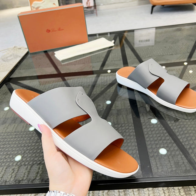 LP CROSSOVER SLIPPERS LIGHT GRAY CALFSKIN