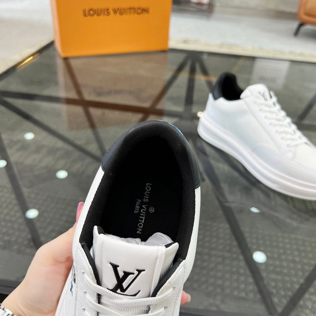 BEVERLY HILLS TRAINERS WHITE MIX BLACK CALFSKIN AND MESH FABRIC