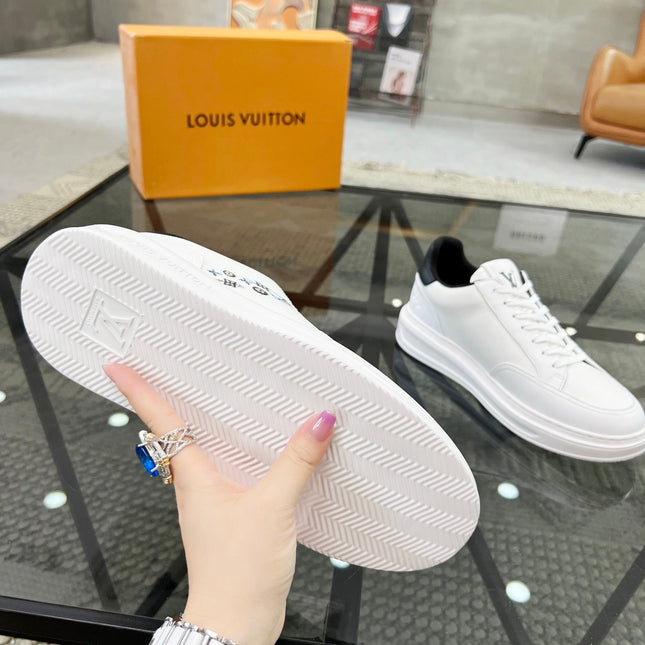 BEVERLY HILLS TRAINERS WHITE MIX BLACK CALFSKIN AND MESH FABRIC
