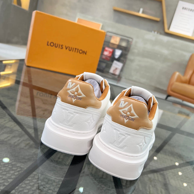 BEVERLY HILLS TRAINERS WHITE MIX BROWN CALFSKIN AND MESH FABRIC