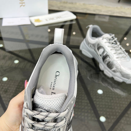 CD CHRONO SNEAKER WHITE AND SILVER MESH FABRIC