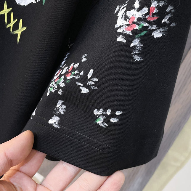 LV T-SHIRT BLACK MIX COLORFUL COTTON 239607