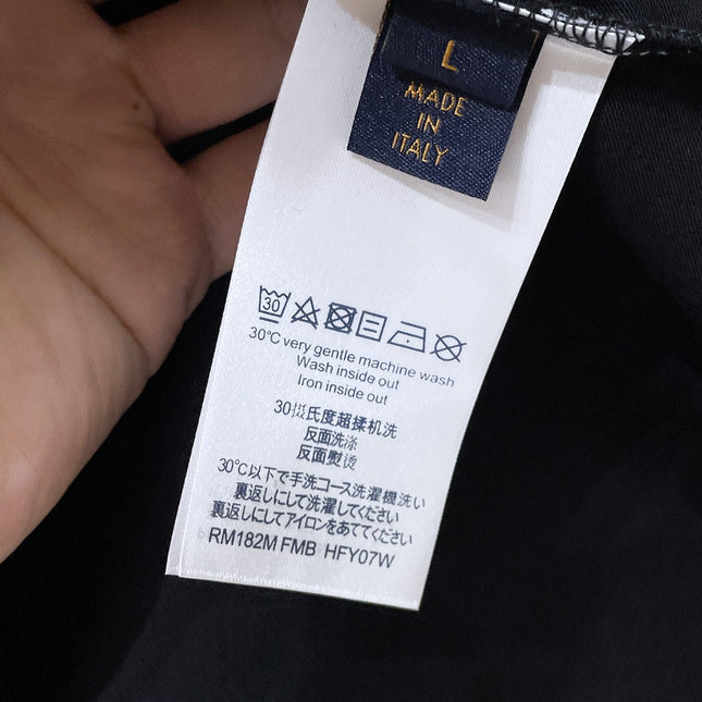 LV T-SHIRT BLACK MIX COLORFUL COTTON 239607