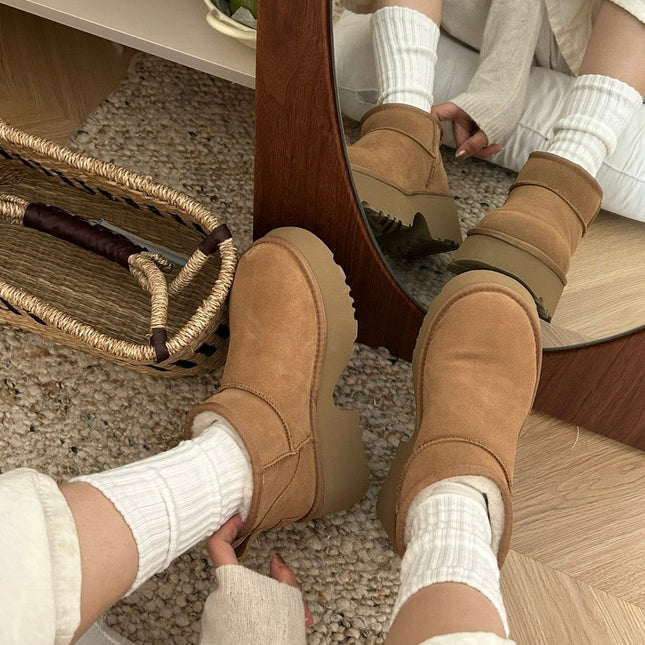 CLASSIC ULTRA MINI PLATFORM IN BRONZE BROWN SUEDE