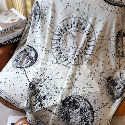 SQUARE SCARF 140 CM IN WHITE MIX BLACK MONOGRAM SILK 393135