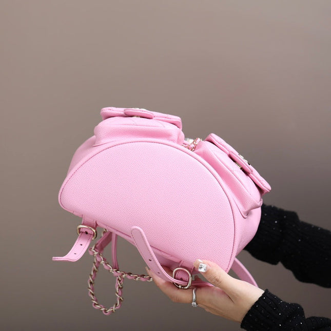 CHANEL 25S BACKPACK 21 CM IN LIGHT PINK LAMBSKIN