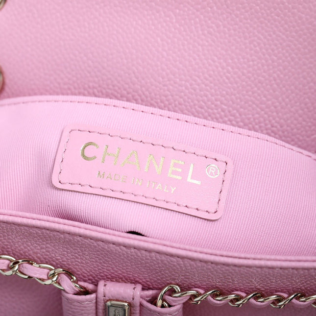 CHANEL 25S BACKPACK 21 CM IN LIGHT PINK LAMBSKIN