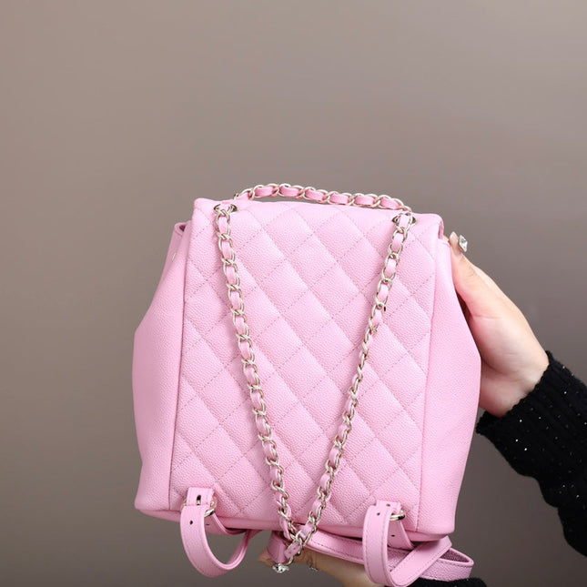 CHANEL 25S BACKPACK 21 CM IN LIGHT PINK LAMBSKIN