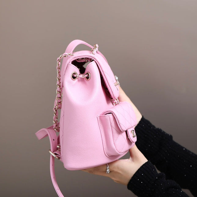 CHANEL 25S BACKPACK 21 CM IN LIGHT PINK LAMBSKIN