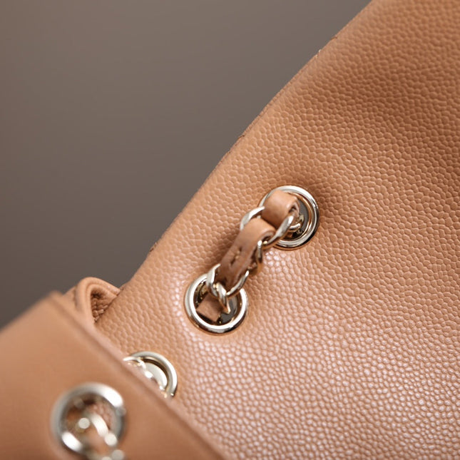CHANEL 25S BACKPACK 21 CM IN LIGHT BROWN LAMBSKIN